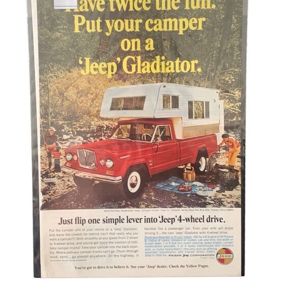 Vintage 1966 Jeep Gladiator Twice The Fun Ad Advertisement - Picture 1 of 3